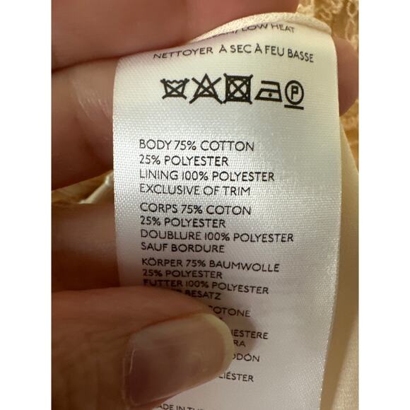 Anthropologie NWT Lace Basque Waist Fit & Flare Mini Dress Ivory Neutral Sz 6 - Picture 11 of 12